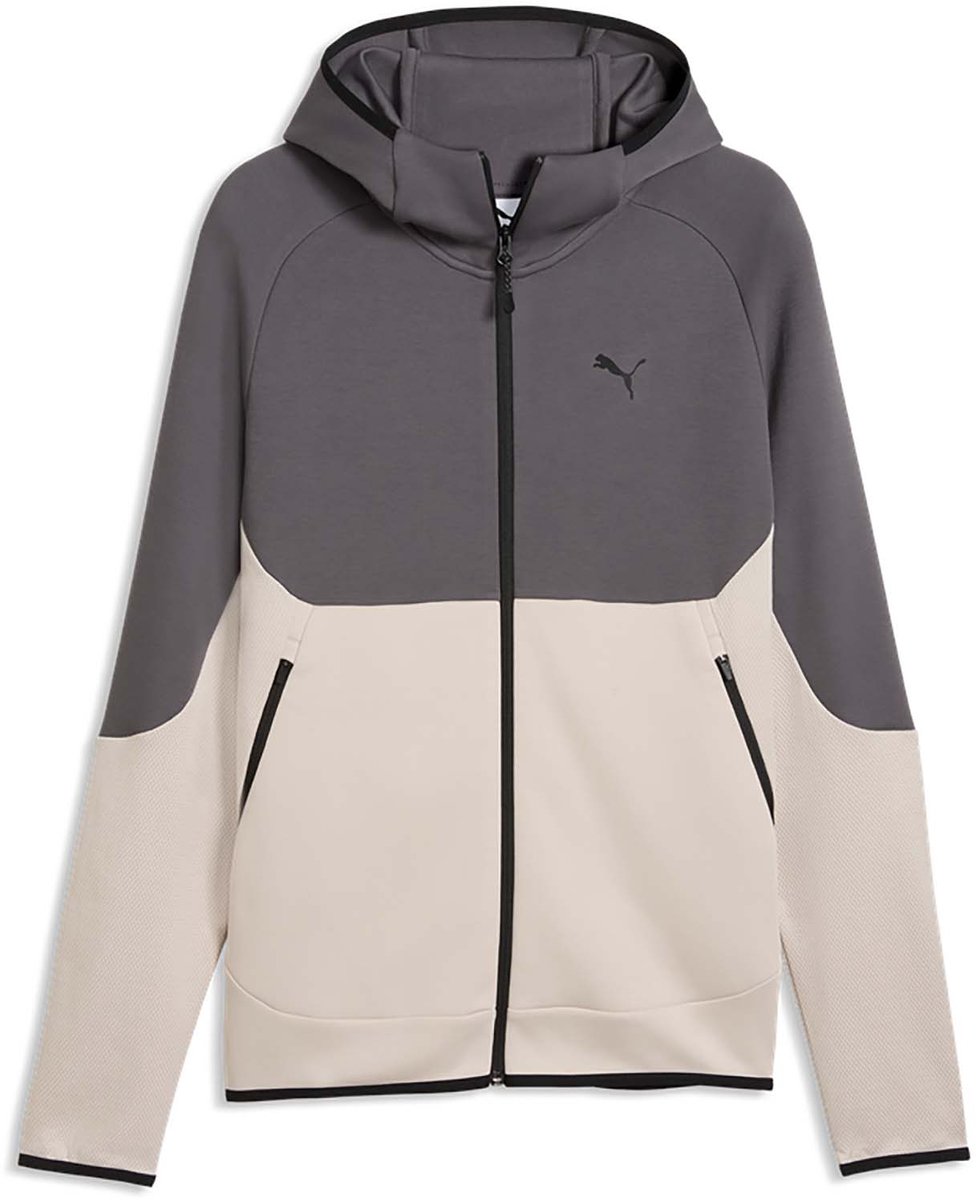 Puma Pumatech Slim Elevated Full-Zip Hoodie Dk Sweat Sportswear Volwassen Zilver