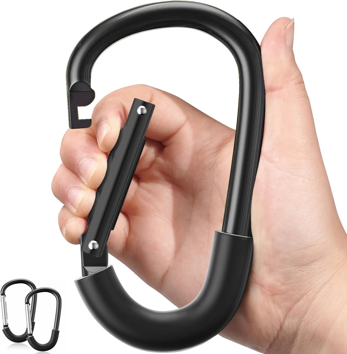 SnelShoppen - Wandelwagenhaken 2 stuks, grote kinderwagenhaken voor tassen, universele kinderwagenclips, zwaar belastbaar, kinderwagenaccessoires voor
