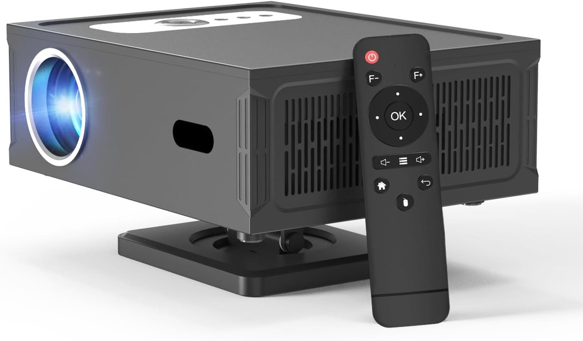 SnelShoppen - 4K Projector met Google TV, Native 1080p, AI-beeldverbetering, Autofocus, Slimme Beamer met Automatische Keystone-Correctie voor Thuisbi