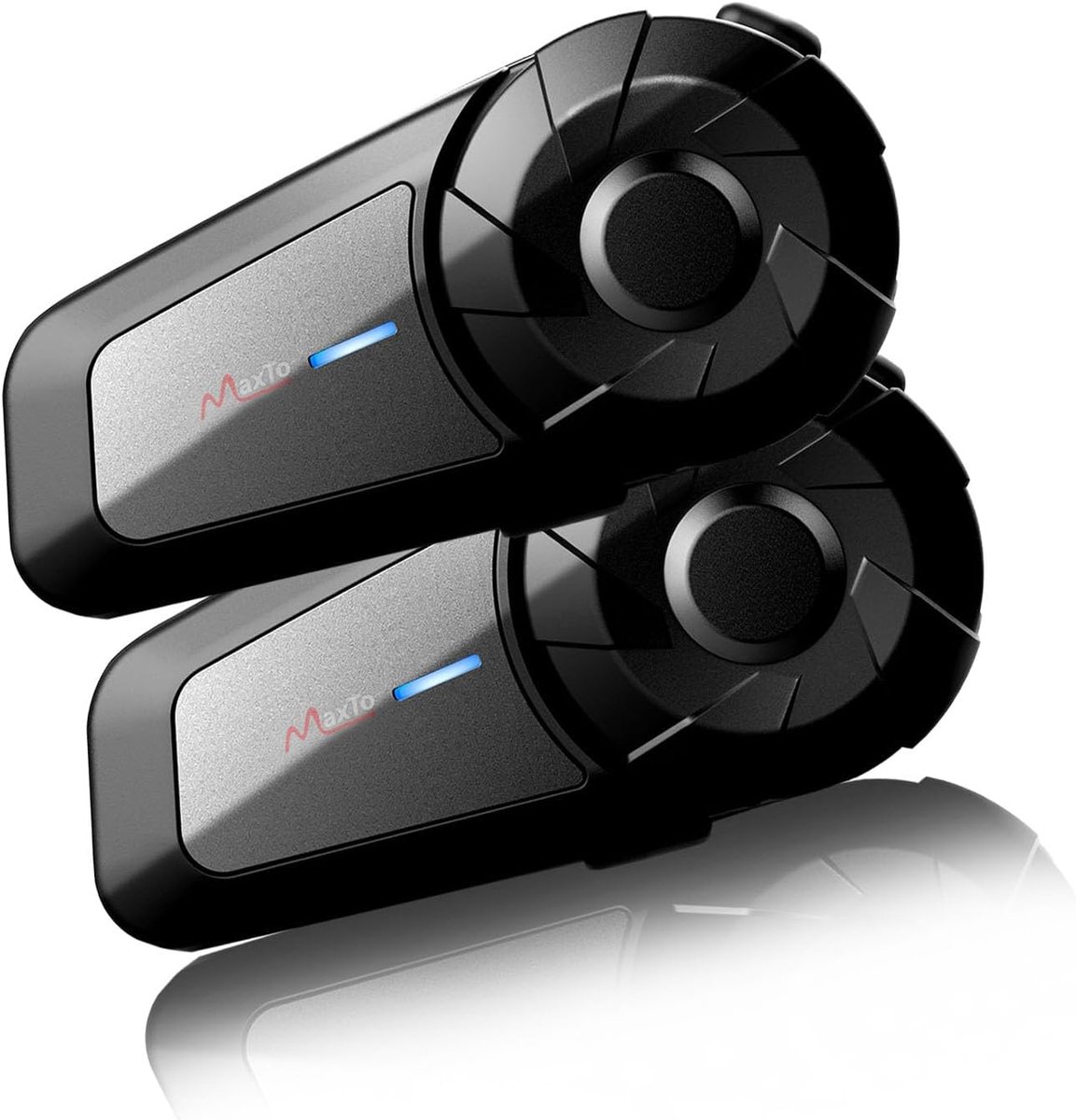 SnelShoppen - QSPORTPEAK MX1 Bluetooth-headset voor motorfiets, 800 m bereik, 2 rijders, helm intercom met ruisonderdrukking, IP65 waterdicht, univers