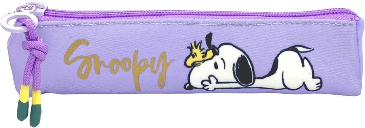 SnelShoppen - Mini Snoopy Etui - Pennenetui - Schoolbenodigdheden - Violet - Officieel Product - Perfect voor Kinderen - Schrijven, Tekenen, Creatief