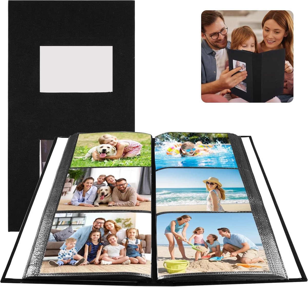 SnelShoppen - Fotoalbum Slip-In Album 10x15 cm voor 300 Foto's, Waterdicht Insteekalbum met Venster voor Verjaardagen, Bruiloften, Kerstmis, Valentijn