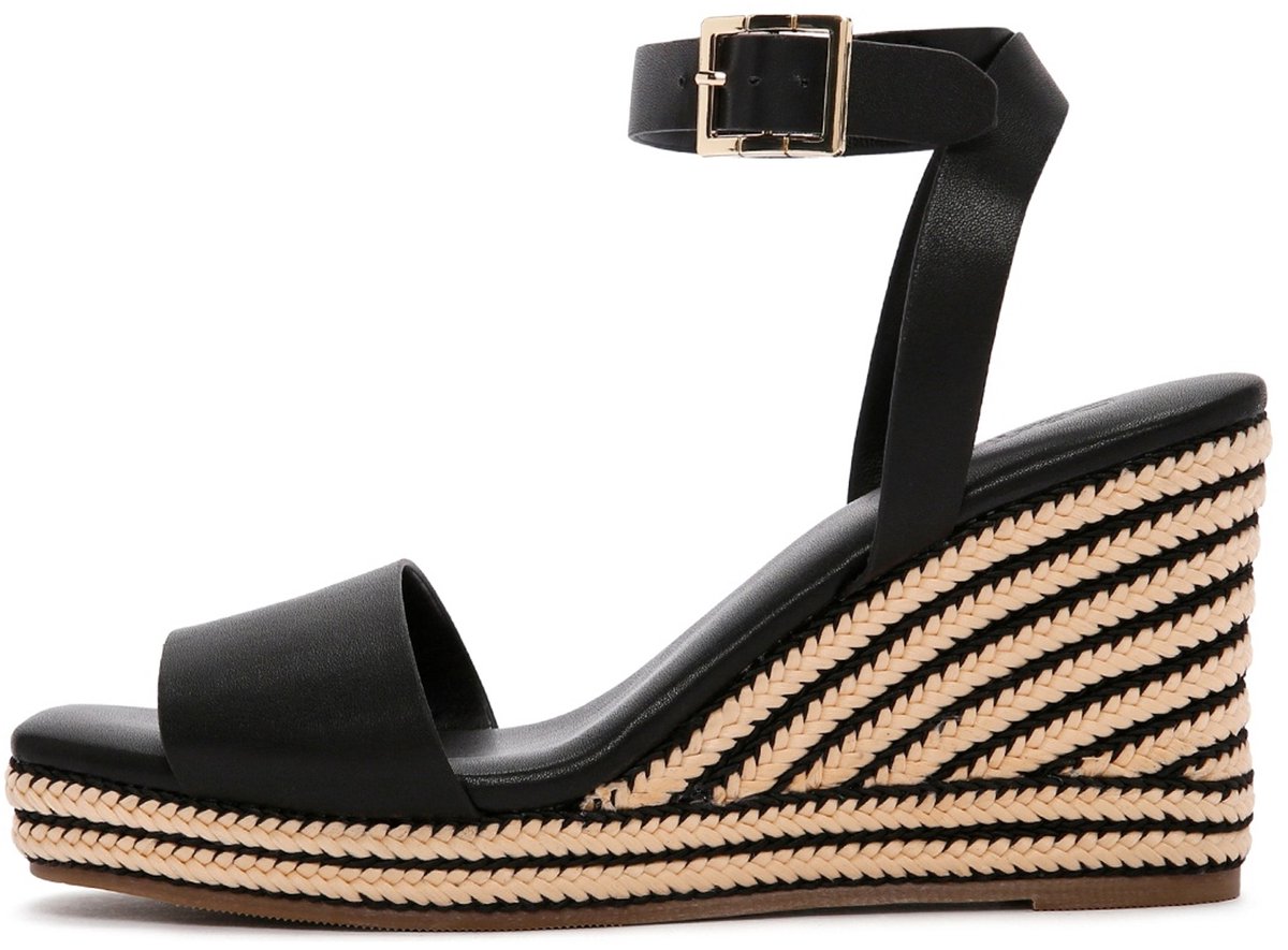 DERIMOD Sandalen Met Sleehak Imitation Leren Wedge Sandalen