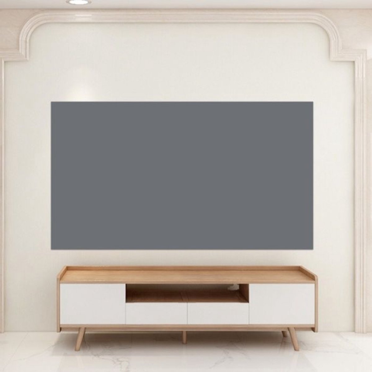 LISM-4K-projectiescherm, 80 inch, beeldverhouding 4:3, hoge beeldkwaliteit, opvouwbaar, ontspiegelend materiaal, grijs.