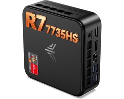 NIPOGI E3B Mini PC AMD Ryzen 7 7735HS 24GB LPDDR5 1TB PCle SSD Mini Computers (8C/16T, tot 4.7GHz), Desktop met Windows 11 Pro - Wifi 6 - BT5.2 - Type-C