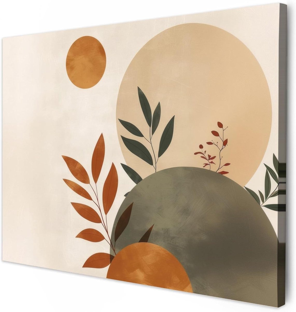 Canvas Schilderij - Muurdecoratie - Woonkamer Inrichten - Houtvezel Frame - 70x50 cm - Beige