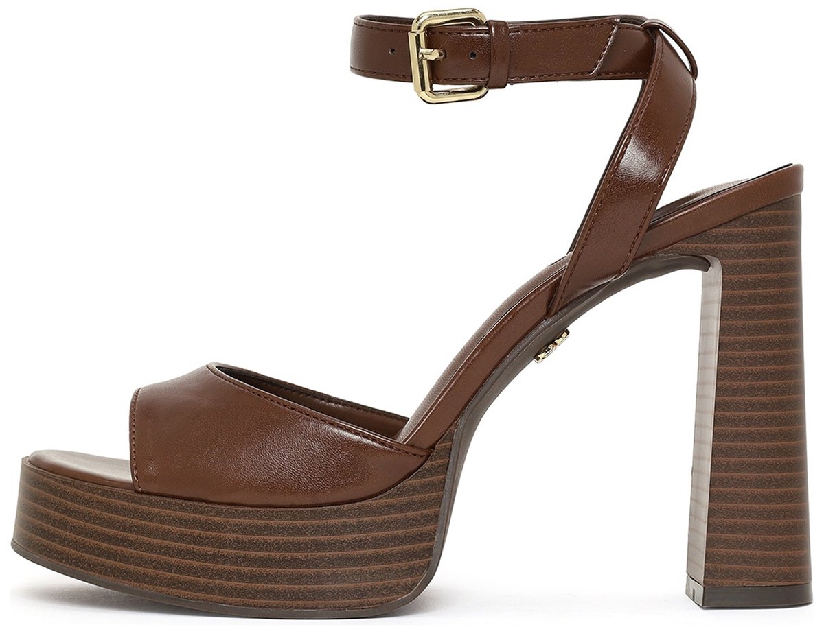 DERIMOD Sandalen Met Hoge Hak Imitation Leren High Heel Sandalen