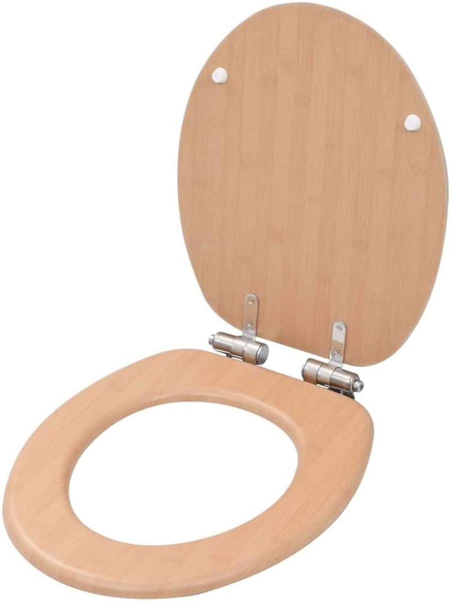 Toiletbril - Toiletdeksel - Badkamer Vernieuwen - Soft-close Deksel - 45 x 36 cm - Bamboe