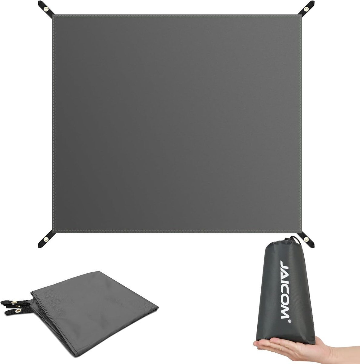 SnelShoppen - JAICOM Tentzeil Waterdicht Tarp voor 1-4 Personen, PU 3000 mm, Ultralicht, Scheurvast, Ideaal voor Camping, Outdoor, Strand, Picknick en