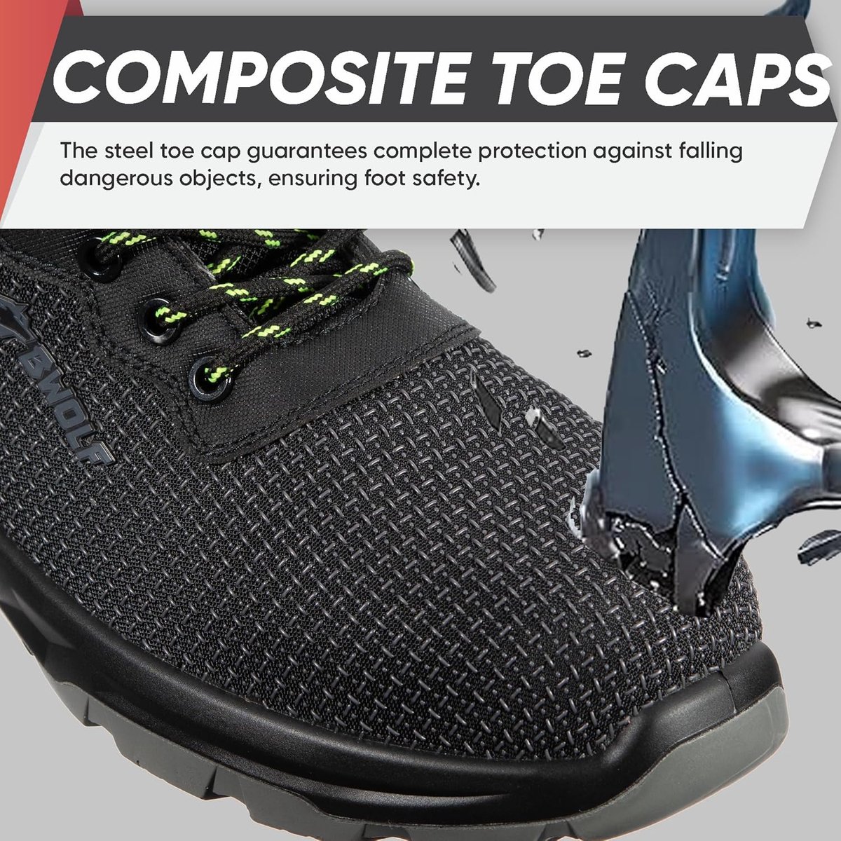 SnelShoppen - Hoge S3S Werkschoenen Heren - Waterdichte Veiligheidsschoenen - 4x4 Grip Tech - Ergo Zolen - ESD - Zwart - Maat 41 EU - Ideaal voor Bouw