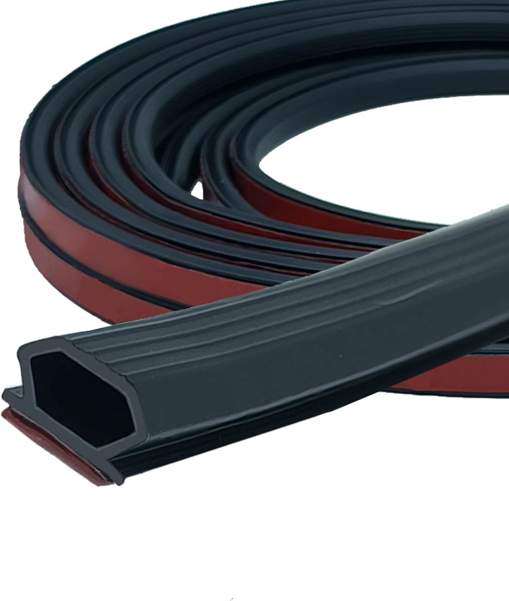 SnelShoppen - Zwarte Deurisolatie Afdichtingstape Zelfklevend 10mm x 6mm Flexibel Afdichtingsrubber Waterdicht 10M Voor Deuren en Kozijnen