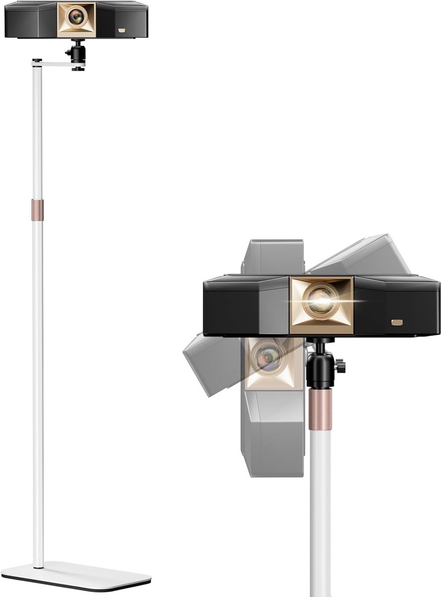 SnelShoppen - Beamerstandaard 360° Draaibaar tot 5 kg - Projectorstandaard voor Thuis, Kantoor en Outdoor - Wit - Compatibel met Beamers, Camera's en