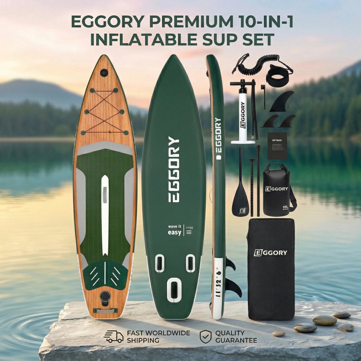 WEVERO Opblaasbaar SUP Board, Stand Up Paddleboard ISUP 10 in 1 Complete Set, Touring Surfboard Volwassenen, 11FT / 335 cm – foto 6