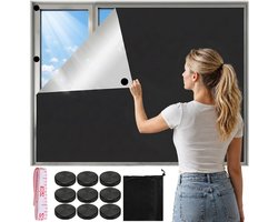 PromoHome Magnetisch Verduisteringsrolgordijn 100x145 cm – Zwart – Zonder Boren – Voor Dakraam en Raam – 100% Blackout