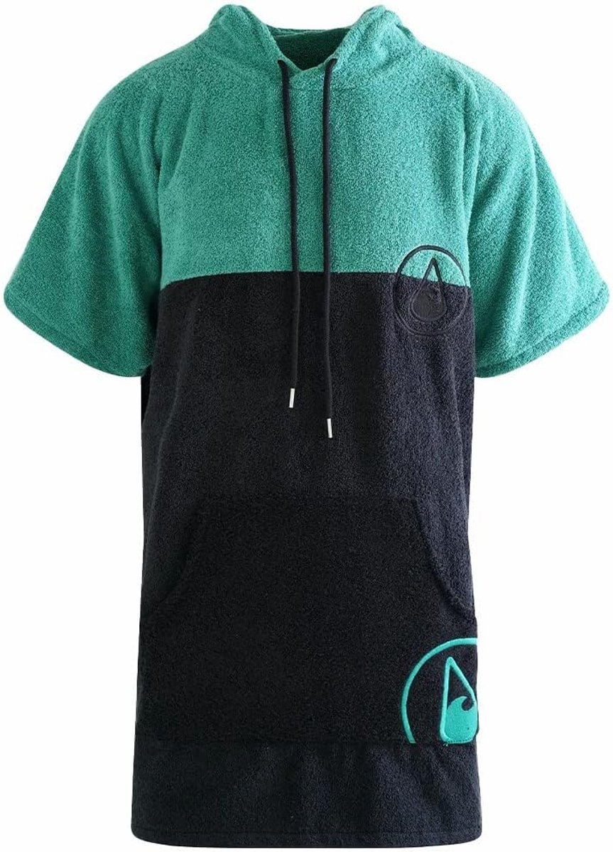 SnelShoppen - WAVE HAWAII Aveiro Poncho 100% Katoen L voor Lengte 170-200 cm - Comfortabele Bad Poncho met Capuchon voor Zwemmen, Strand, Surfen en Do