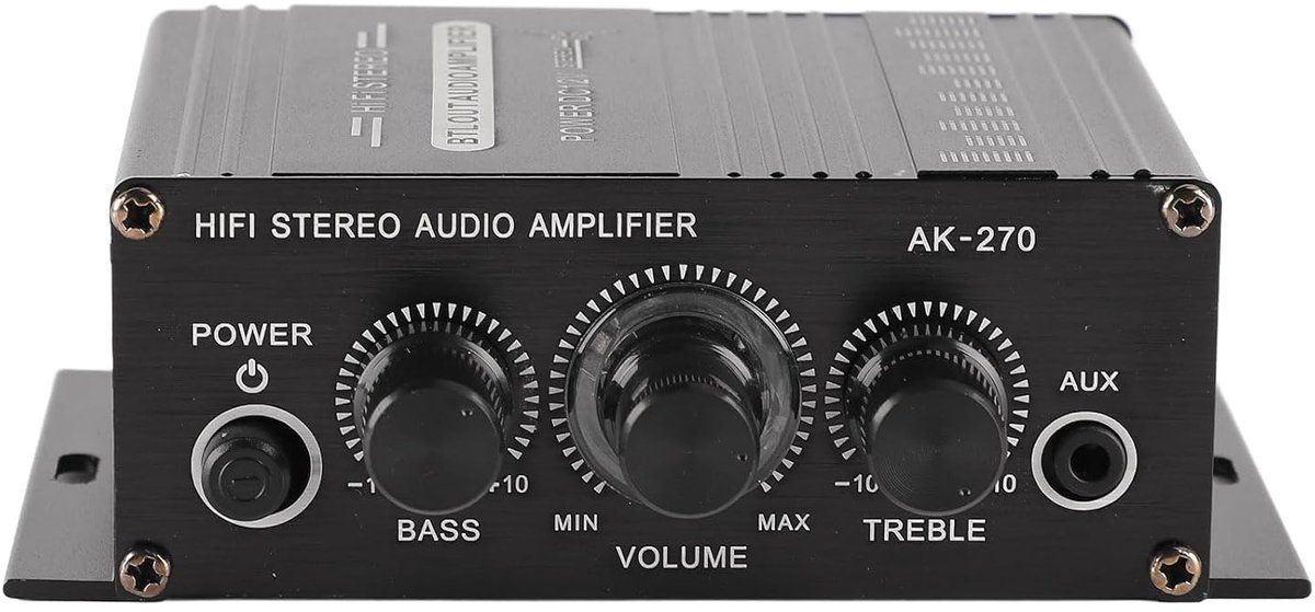 SnelShoppen - 12V Autostereo Versterker met Draagbare Geluidskwaliteit, Mini Audio Subwoofer voor Auto en Thuisgebruik, Compact en Krachtig voor Feest