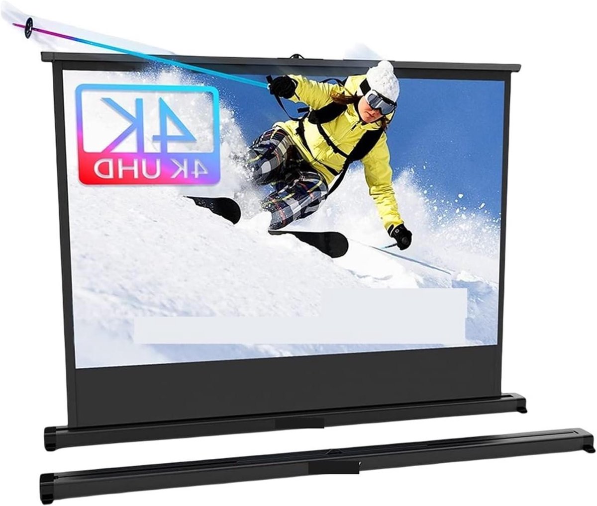 Projectiescherm - Draagbaar Scherm - Thuisbioscoop Creëren - Opvouwbaar Tafelmodel - 40 Inch - Wit