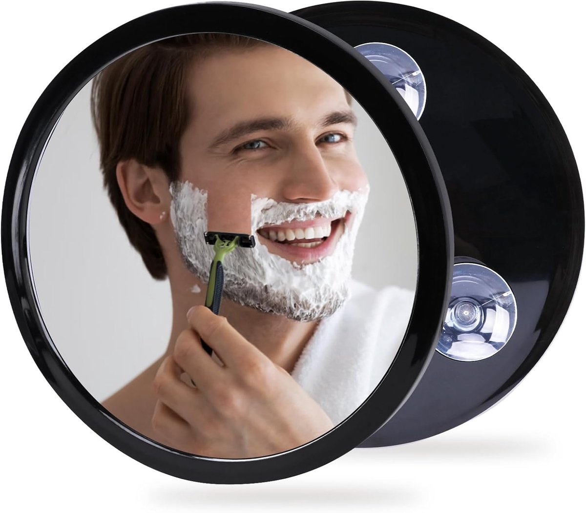 SnelShoppen - Fogless Douchespiegel Anti-condens voor Scheren en Make-up met 3 Afneembare Zuignappen, Onbreekbare Veiligheidsspiegel voor Badkamer en
