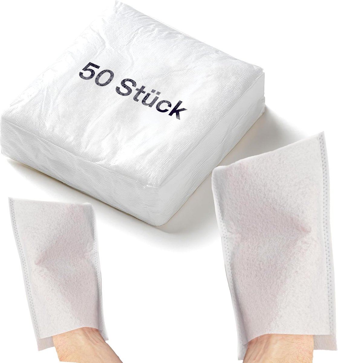 Fleece washandjes - Wegwerp washandjes - Hygiënische lichaamsverzorging - Zacht en scheurvast - 50 stuks - Wit-blauwachtig