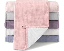 SnelShoppen - Chiffon Baby Luiers Set van 5, 50 x 25 cm, Super Zacht Absorberend Chiffon voor Pasgeborenen, Unisex Baby Jongens en Meisjes (Lente)