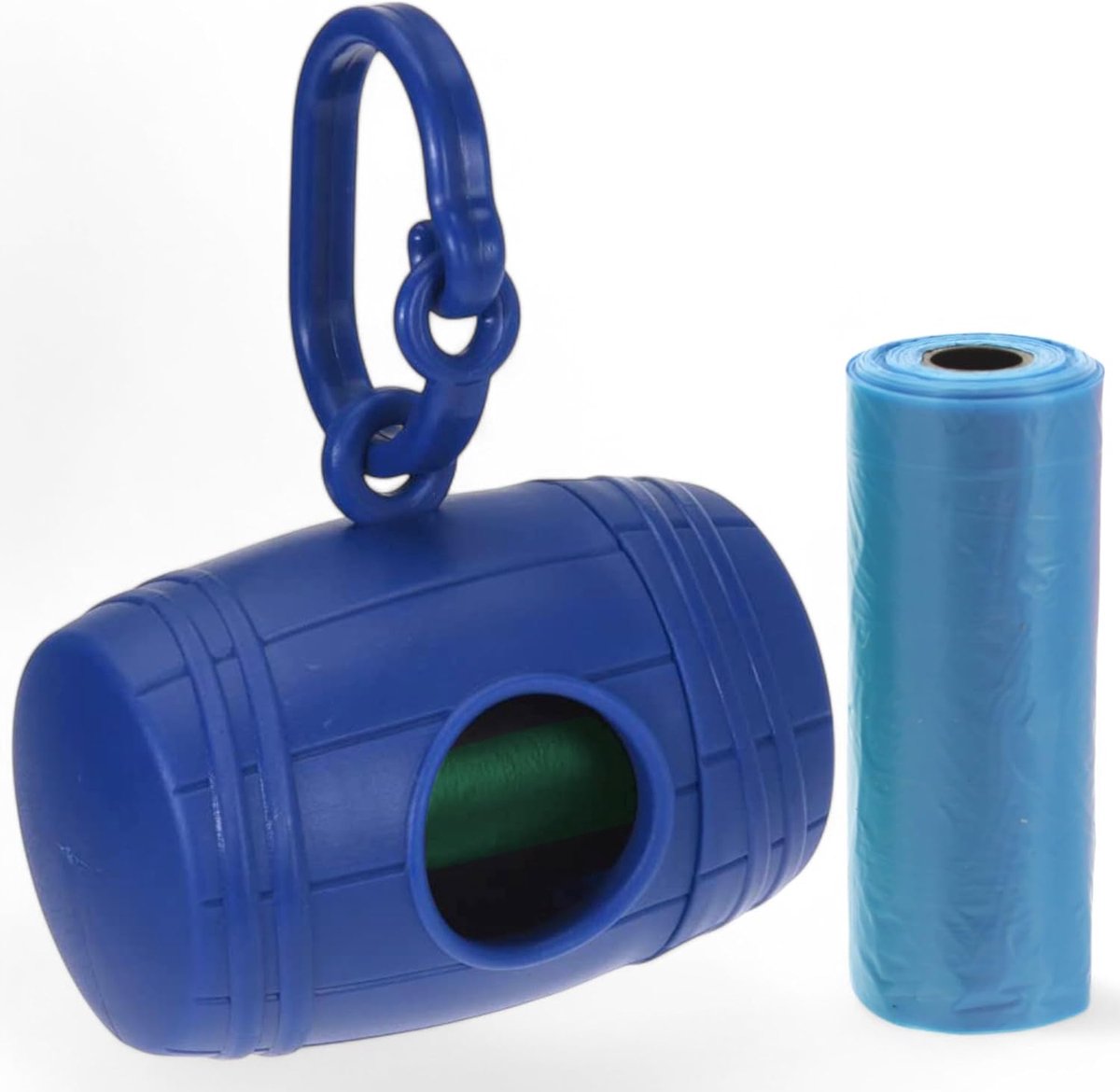 SnelShoppen - Dog Poop Bag Dispenser met Clip, Biodegradeerbare Hondenpoepzakjes, 15 Stuks Rol in Set, Handige Poepzakjeshouder voor Wandelen, Blauw