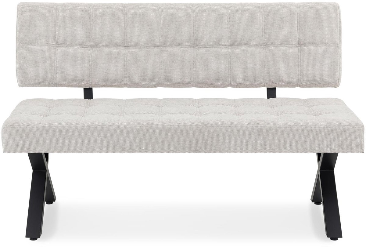 Eetkamerbank LAVICA met stoffen bekleding – grijs