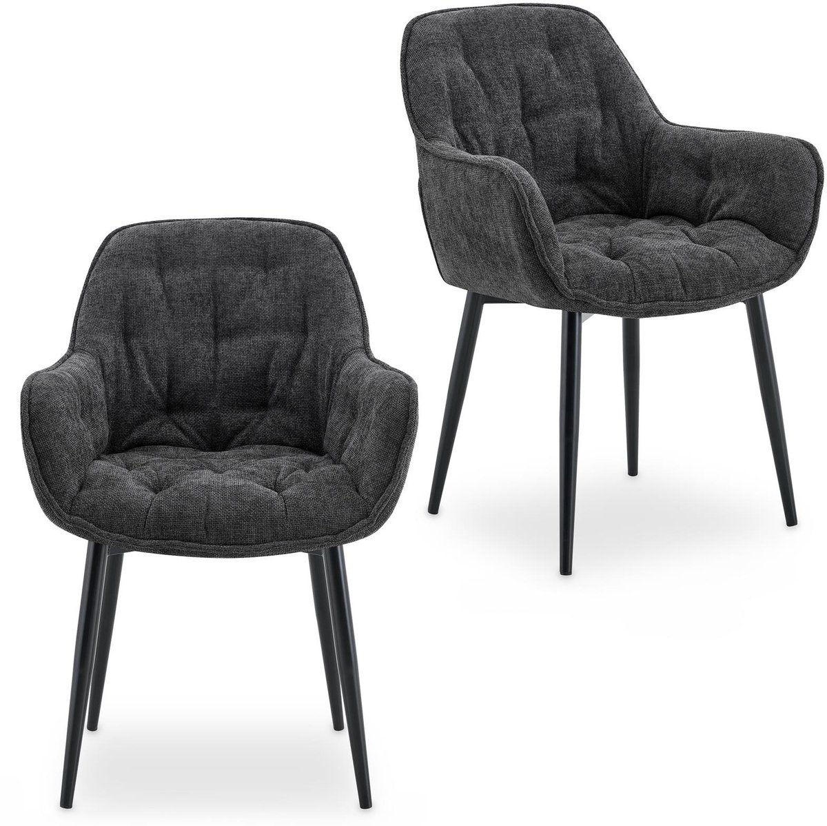 Eetkamerstoelen ARDEN, set van 2 – antraciet