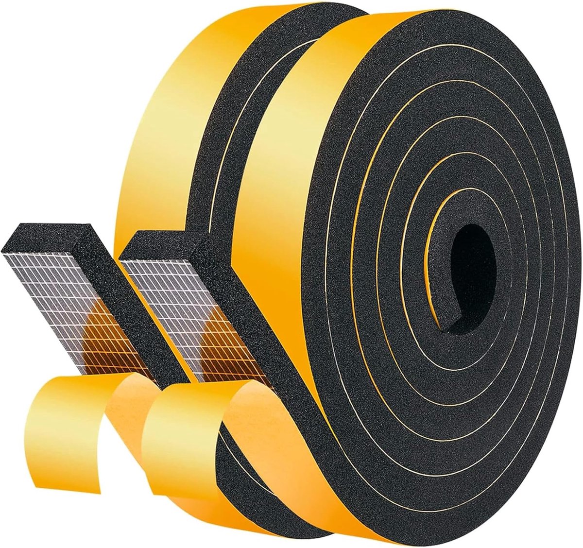 SnelShoppen - Sealing Tape 25.4mm x 9.5mm voor Deuren en Ramen - Zelfklevende Foam Tape - Rubber Sealing tegen Kou en Geluid - 2 Rollen van Totaal 4 M