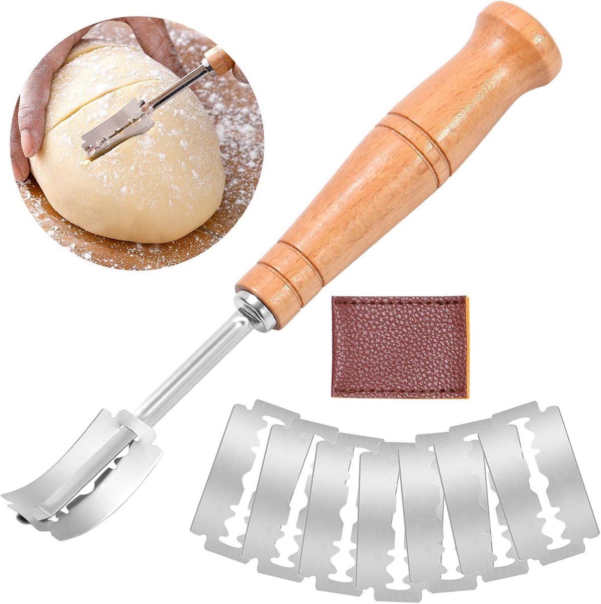 SnelShoppen - 10pcs Bakmes - Grignette Broodmes Set voor Nibbelen, Snijden en Graveren van Brood - Keuken en Bakkerij Accessoires van 6CR13 RVS
