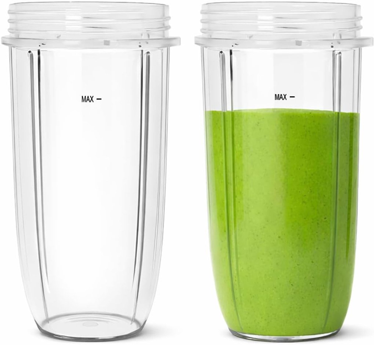 SnelShoppen - 2x Poweka 680g Bekers voor Blender Accessoires - Vaatwasmachinebestendig, BPA-vrij, Lekvrije Afdichting voor Nutribullet 600W en 900W -