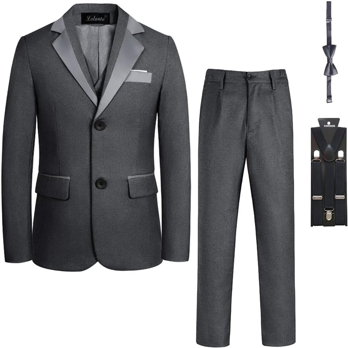 SnelShoppen - Luxe 5-delige Blauwe Tuxedo Kostuum voor Jongens, Perfect voor Bruiloften en Feesten, Maten 104-170, Stijlvolle Jongens Suits voor Speci