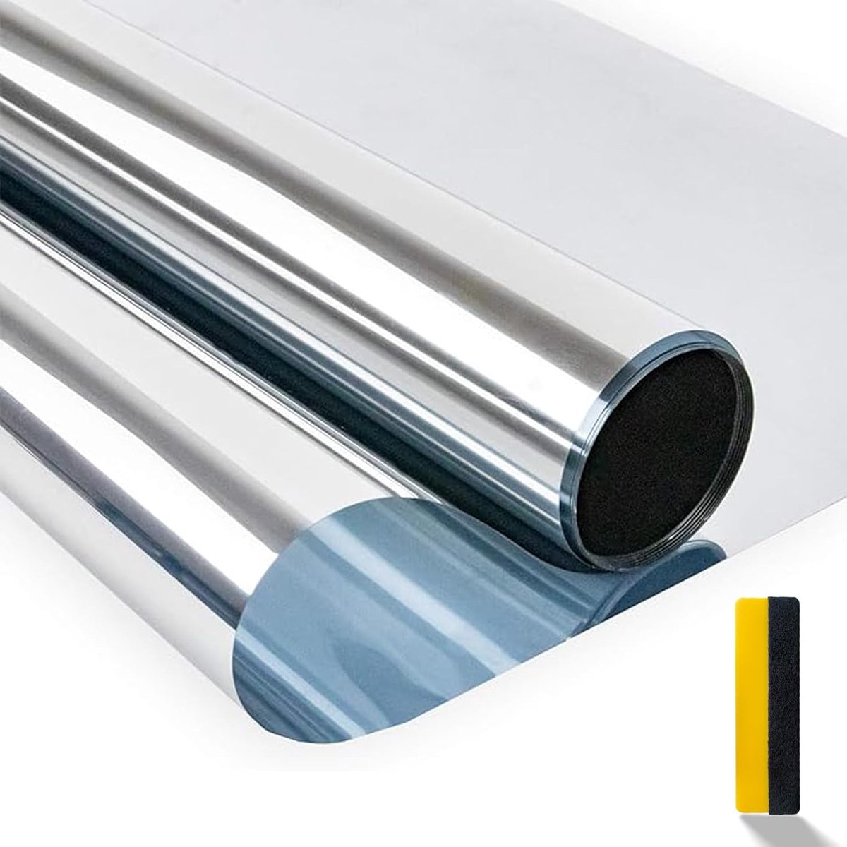 SnelShoppen - Spiegelfolie Raamfolie - Transparant van Binnen, Zichtbescherming van Buiten - Zilver - Zonwerende Zelfklevende Folie - UV-Bescherming -