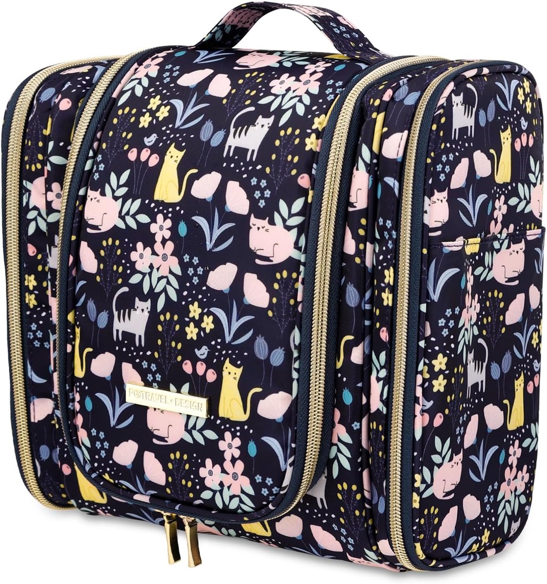 Thijox - Hangende toilettas voor vrouwen, Lychii make-uptas, groot, blauw, modern design, reisorganizer, cosmetische tas voor vakantie, camping en dag