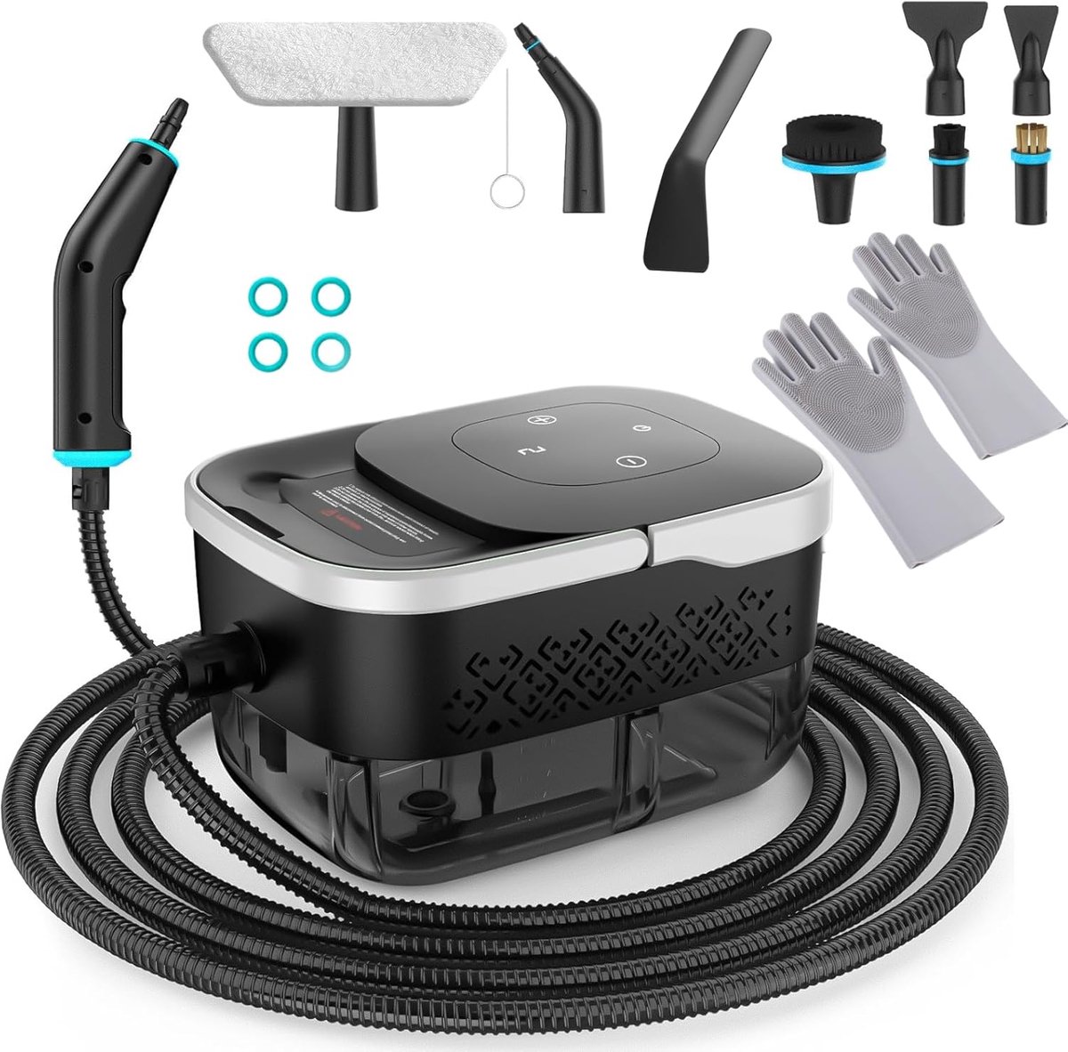 Thijox - Handheld Stoomreiniger 2500W Draagbaar met 8 Opzetstukken, 6 Stoomstanden, 1250ml Watertank, 105°C Hete Stoom voor Auto, Keuken, Badkamer en