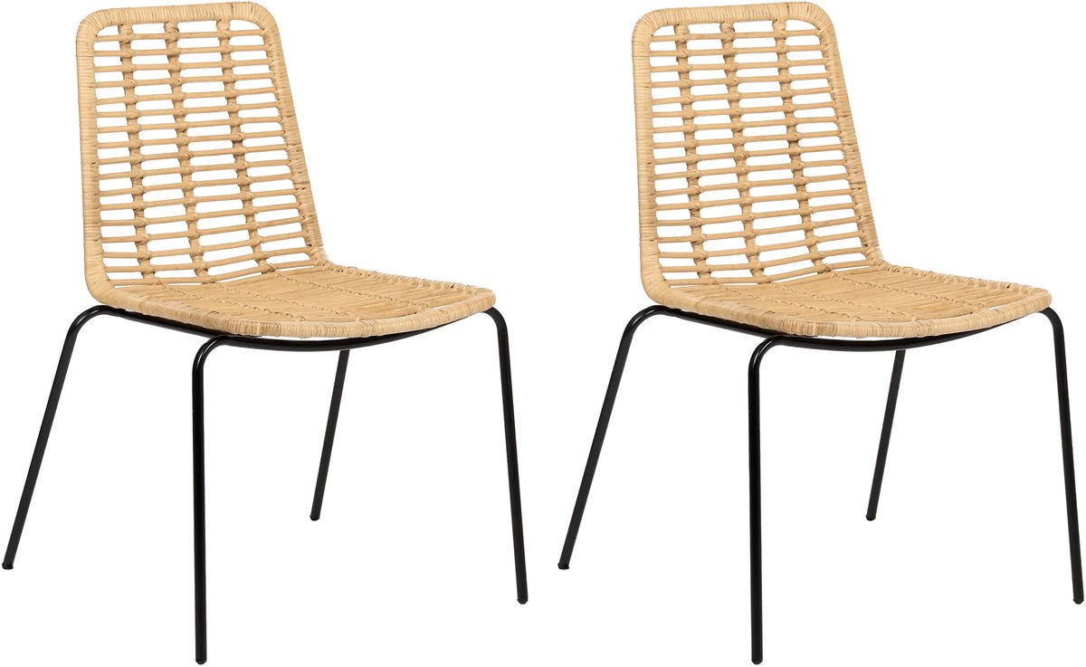 TAOS - Eetkamerstoel set van 2 - Naturel - Rotan