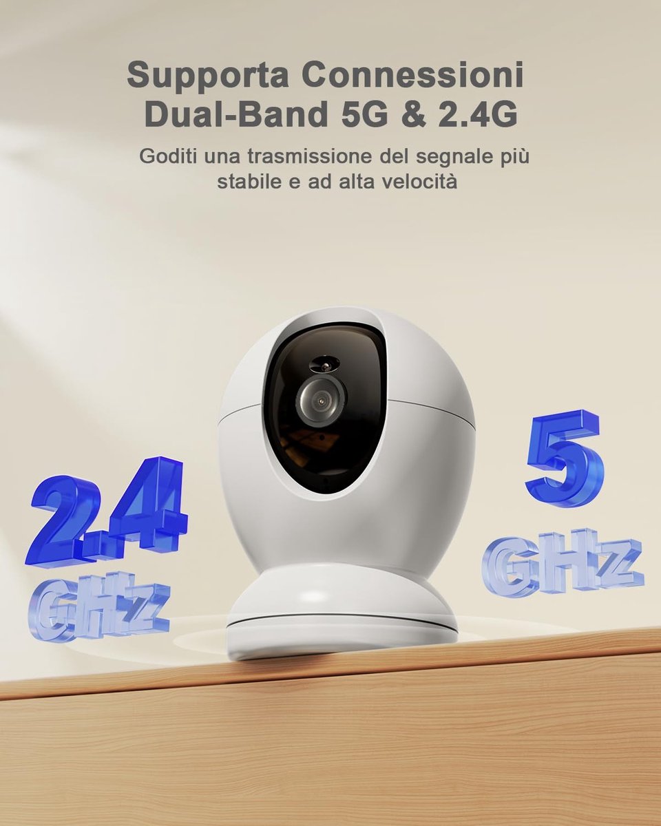 SnelShoppen - 4 MP WiFi Indoor Camera met Bewegingsdetectie en Sirene - 360° Bewakingscamera voor Kinderen en Dieren met Nachtzicht en Twee-Weg Audio