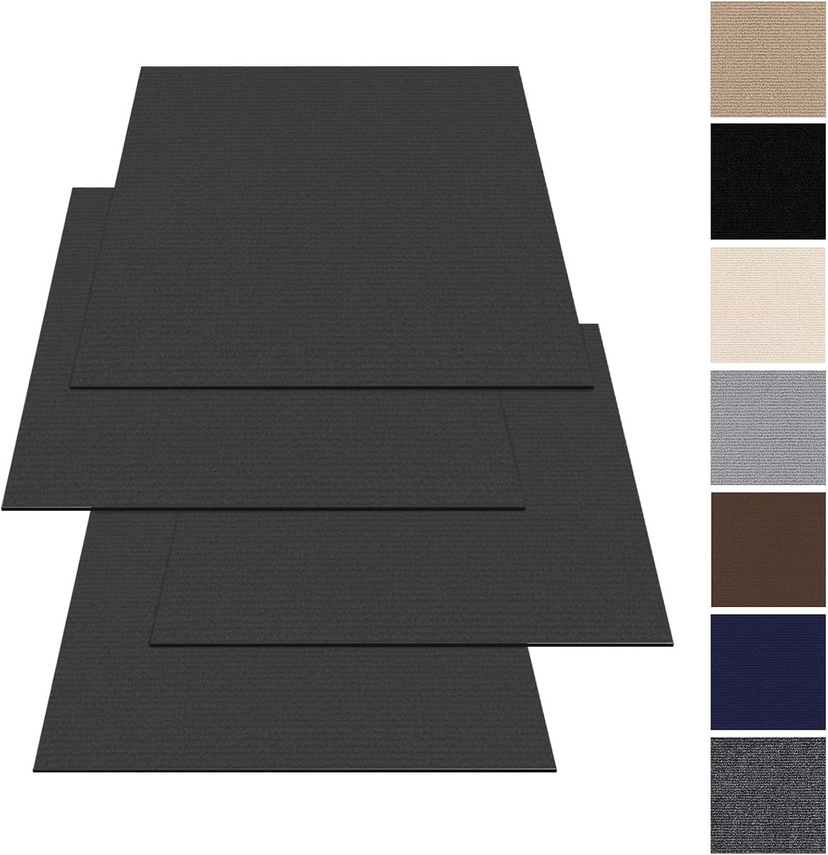 SnelShoppen - Tapijttegels 30x30 cm Zelfklevend - 10 Stuks Donkergrijs - Duurzaam Tapijt voor Woning, Kantoor en Commercieel Gebruik - 0,9 m² Vloerbed
