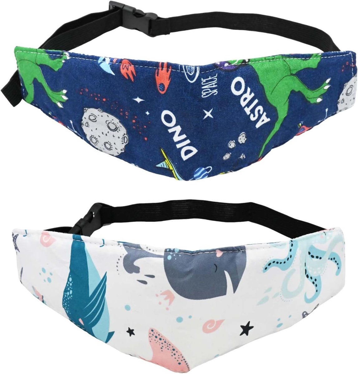 SnelShoppen - Pack van 2 Headholders voor Kinderen, Auto Zitje, Verstelbare Hoofdband voor Kinderen, Hoofdsteun Auto, Neksteun met Veiligheidsgordel v