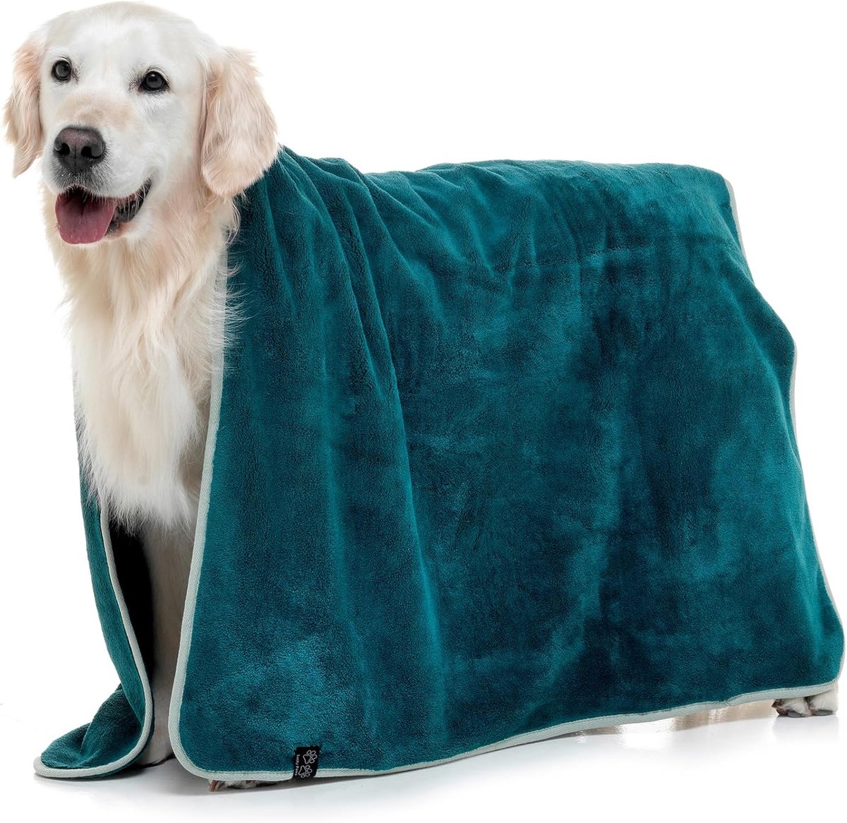 SnelShoppen - Luxe Hondenhanddoek - 600gsm Absorberende Microfiber Handdoek 140x80cm - Ultra Zacht en Sneldrogend - Teal - Ideaal voor Thuis en Onderw