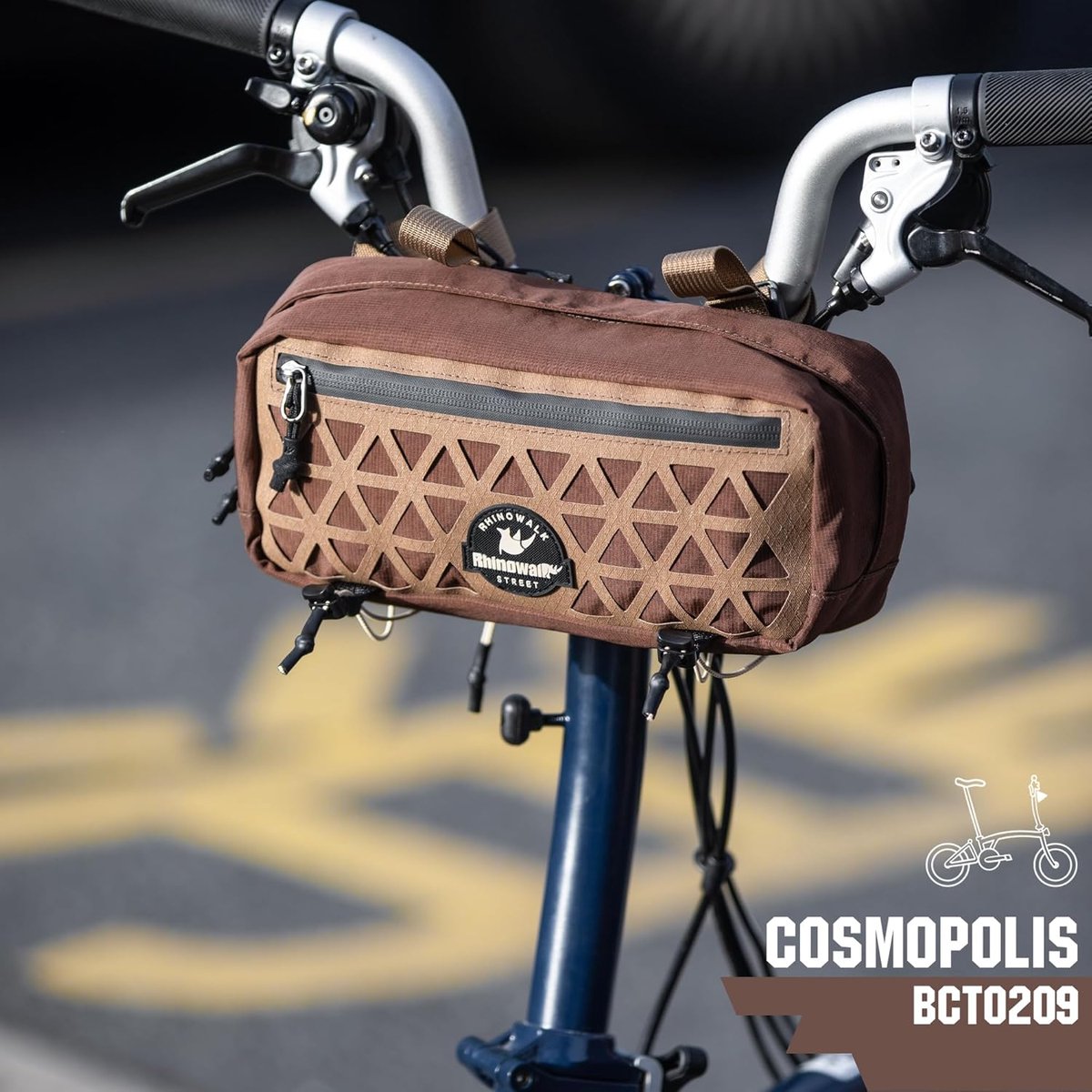 SnelShoppen - Fiets Handvat Tas 1.9L - Compacte Fiets Tas met Snelle Bevestiging en Schouderriem - Waterdichte Rits - Lichtgewicht Handlebar Bag voor