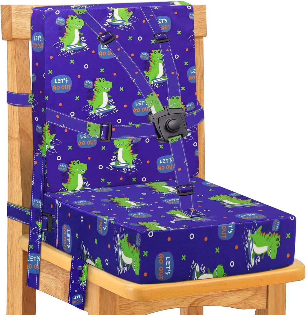 SnelShoppen - Kinder Booster Stoel voor Eettafel, 5-Punts Veiligheidsgordel, 2 Stuks PU Waterproof, Gemakkelijk Schoon te Maken, Verstelbare Zitriemen