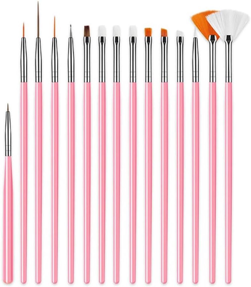 SnelShoppen - 15PCS Cake Painting Brushes Set - Professionele Cake Decorating Brushes voor Fondant, Icing, Suikerkoek - Hoogwaardige Plastic en Nylon