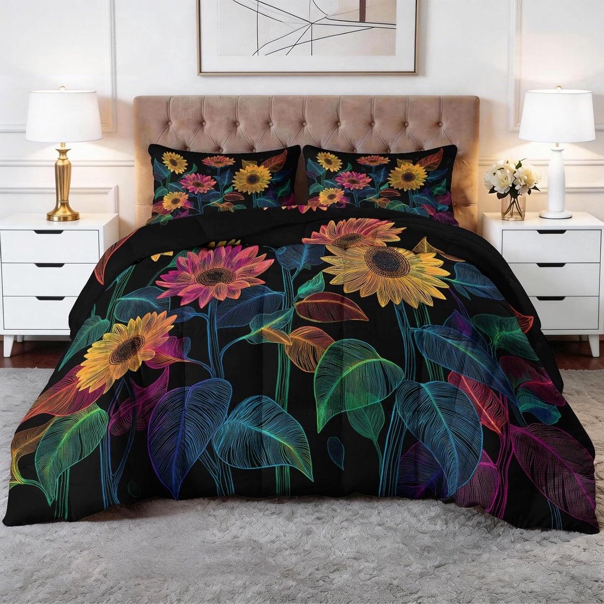Dekbed set - Kinderdekbed sprei - Slaapkamer decoratie - Omkeerbaar design - 180 x 220 cm 