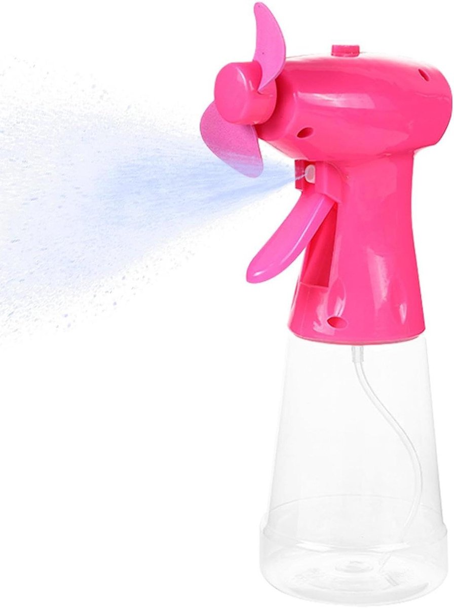 Draagbare Handventilator - Ventilator met Vernevelaar - Buitenactiviteiten - Met Waterreservoir - 22 x 10 x 8 cm - Rood