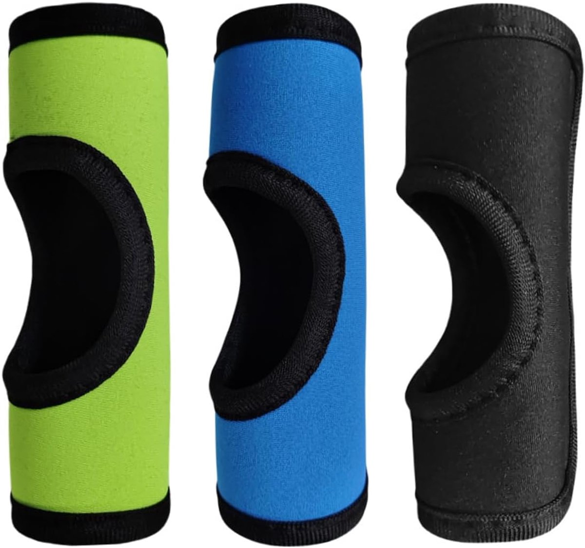 SnelShoppen - 3 Stuks Koffer Handvat Hoes Bagage Handvat Beschermhoes Neopreen - Reisaccessoires voor Koffer en Rugzak - Groen Blauw Zwart