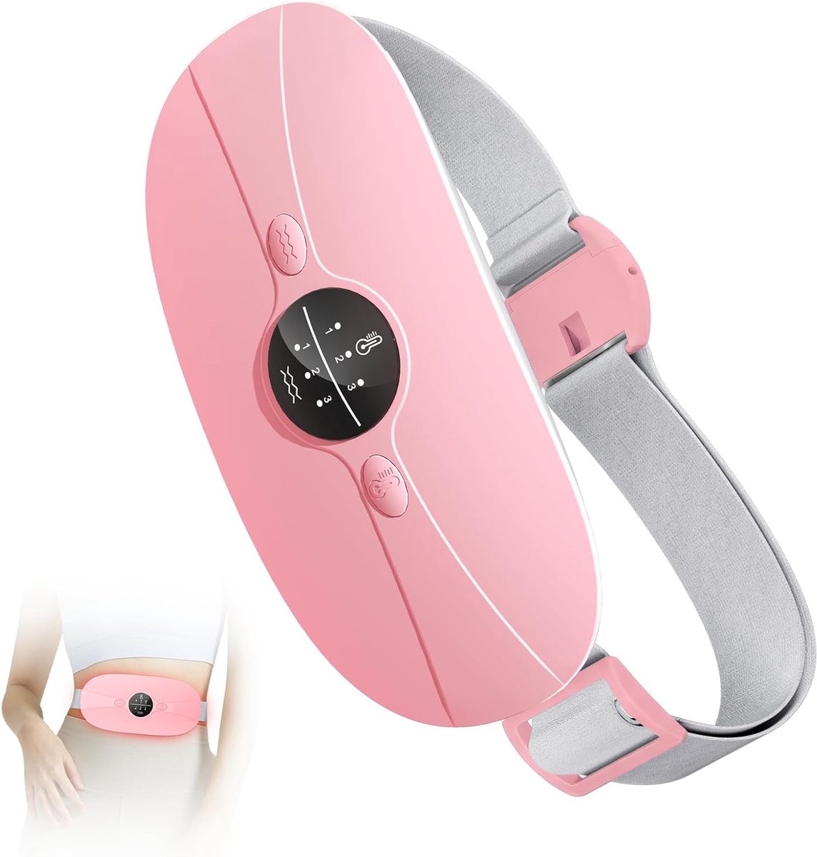 SnelShoppen - Menstruatie Warmtekussen, Elektrisch USB Buikwarmer, 3 Warmte-instellingen en 3 Massage-modi, Verwarmde Rugsteun voor Menstruatiepijnver