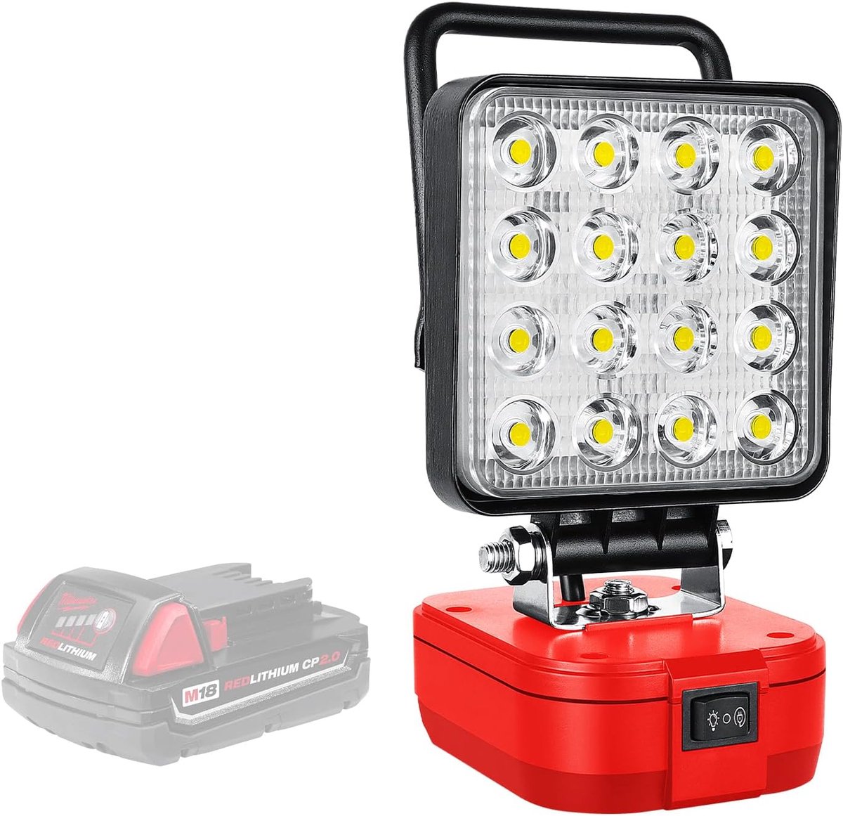 SnelShoppen - Draadloze Oplaadbare LED Werklamp 48W 4800LM - Compacte Verlichting voor Bouw, Garage, Tuin, Auto Reparatie - Geschikt voor 18V Accu's