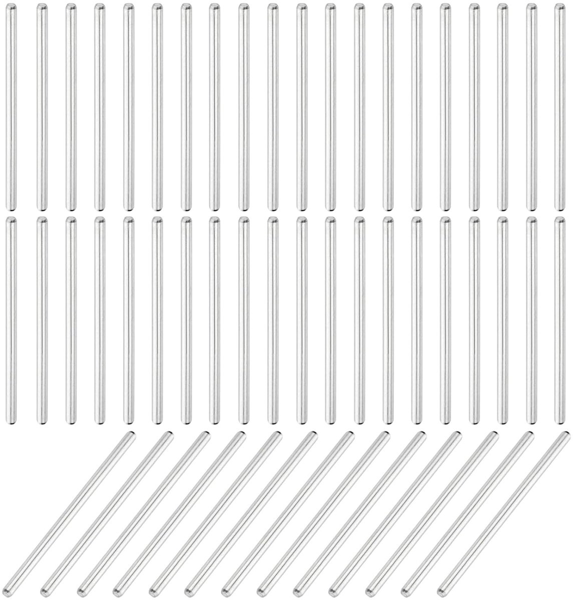 SnelShoppen - 110 Stuks 304 RVS Cylinder Pens - 2mm Diameter, 40mm Lang - Metalen Shelf Pens voor Kasten, Boekenkasten, Meubels, Huishouden, Industrie