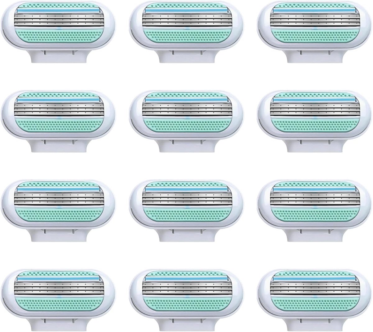 SnelShoppen - Vrouwelijke Scheermesjes met 3 Beschermende Pads, Vochtinbrengend voor Gevoelige Huid en Intieme Zone, Verpakking van 12 Stuks, Nauwkeur