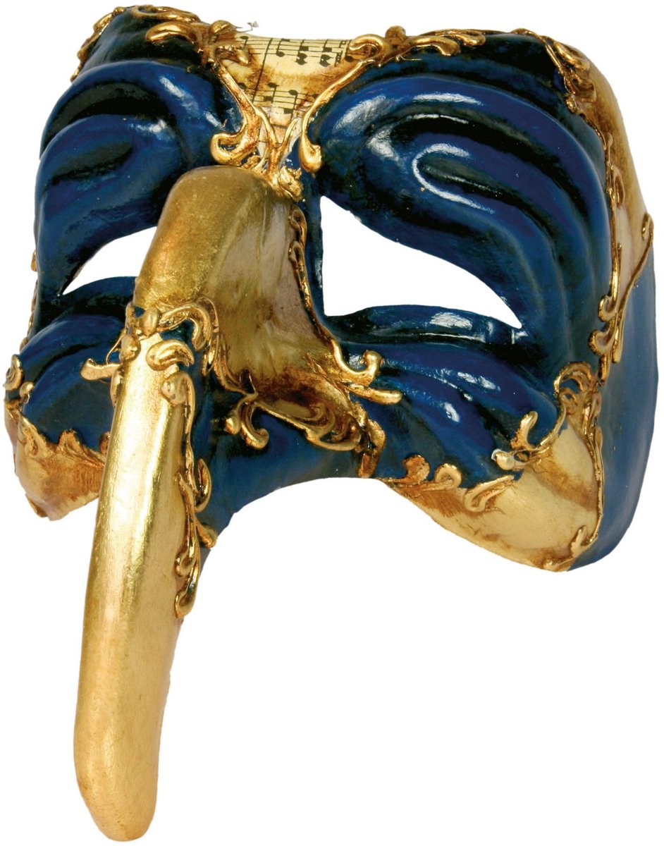 Turchetto Goud Blauw - Venetiaans Masker - Carnaval feestmasker